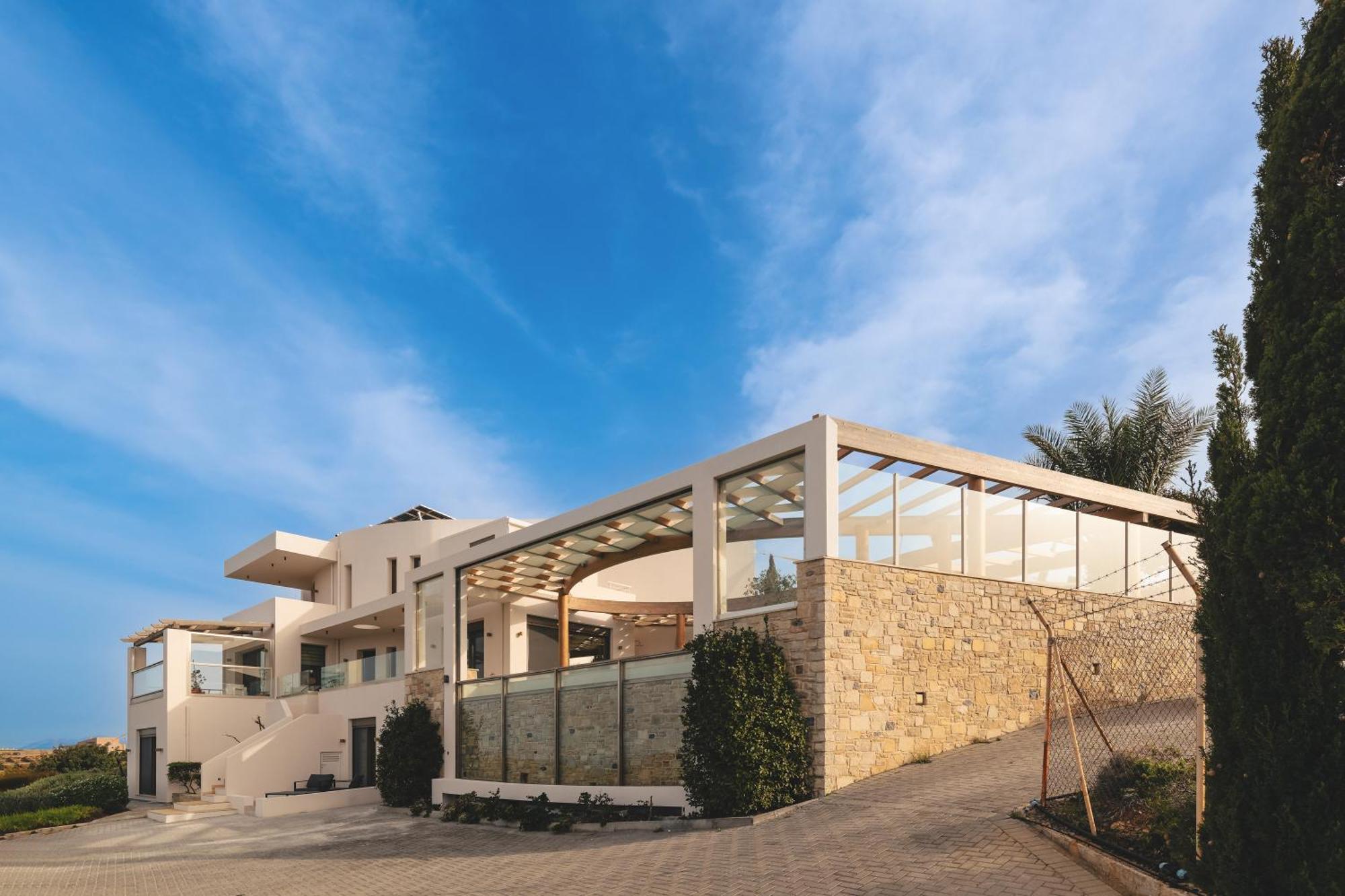 Minimalist Mediterranean Blue Key Villa With Sea View & Infinity Heated Pool Agia Pelagia  Buitenkant foto