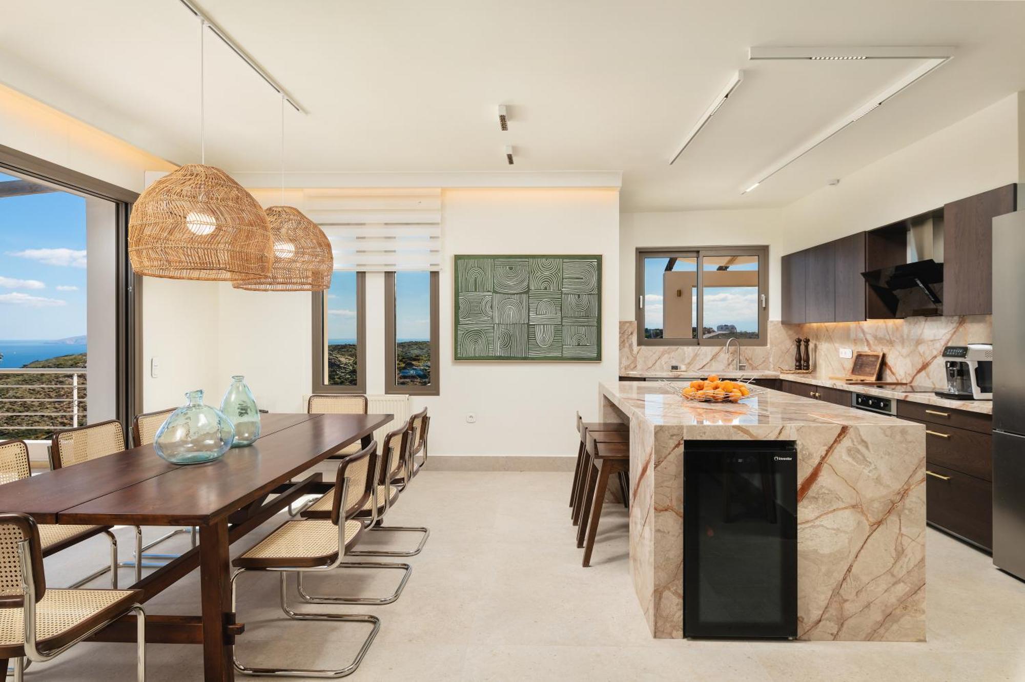 Minimalist Mediterranean Blue Key Villa With Sea View & Infinity Heated Pool Agia Pelagia  Buitenkant foto