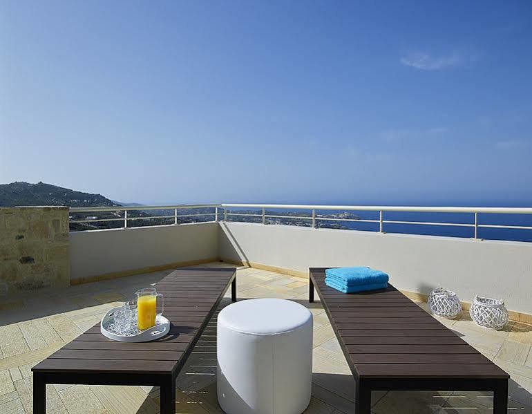 Minimalist Mediterranean Blue Key Villa With Sea View & Infinity Heated Pool Agia Pelagia  Buitenkant foto